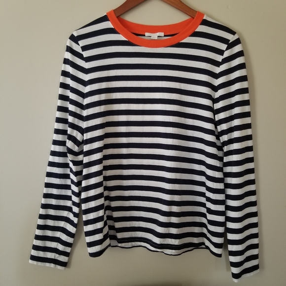 COS Tops - COS Cotton Long Sleeve Striped Top Size Small